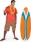 60" x 20" Tropical Colors Inflatable Vinyl Surfboard, 1 Piece, Great for Birthdays, Parties, Luau and Tiki Themes